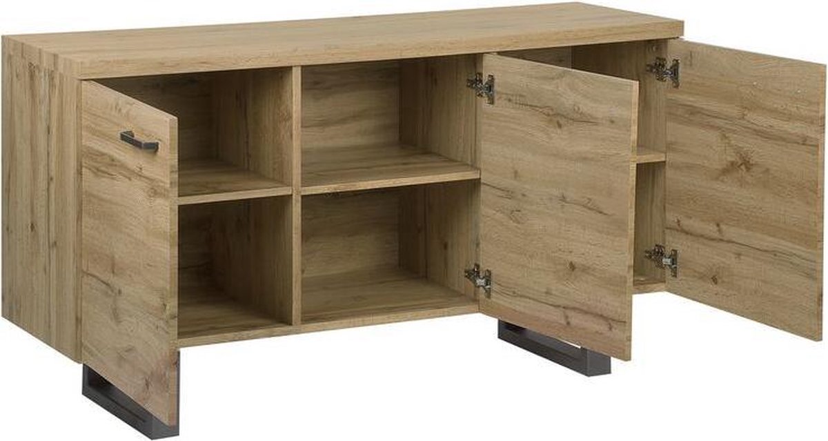 Beliani Timber Sideboard Mdf 42 X 140 Cm - Bruin