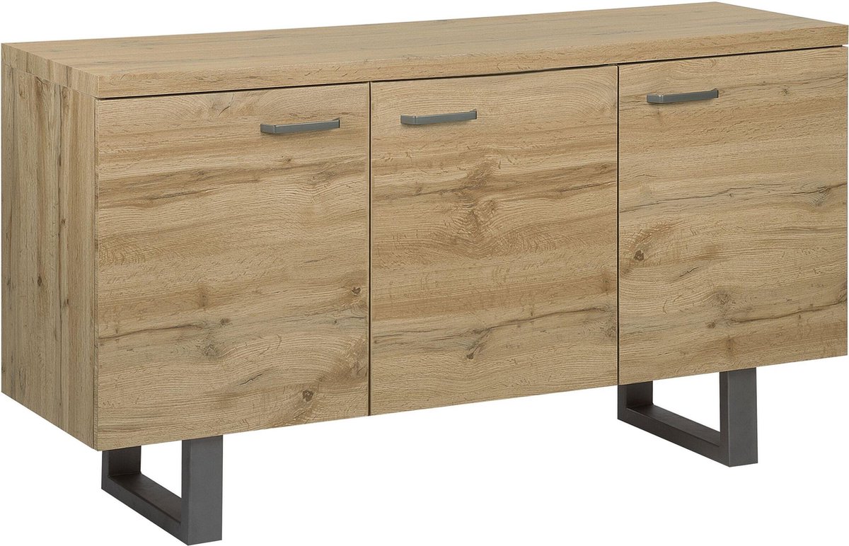 Beliani Timber Sideboard Mdf 42 X 140 Cm - Bruin