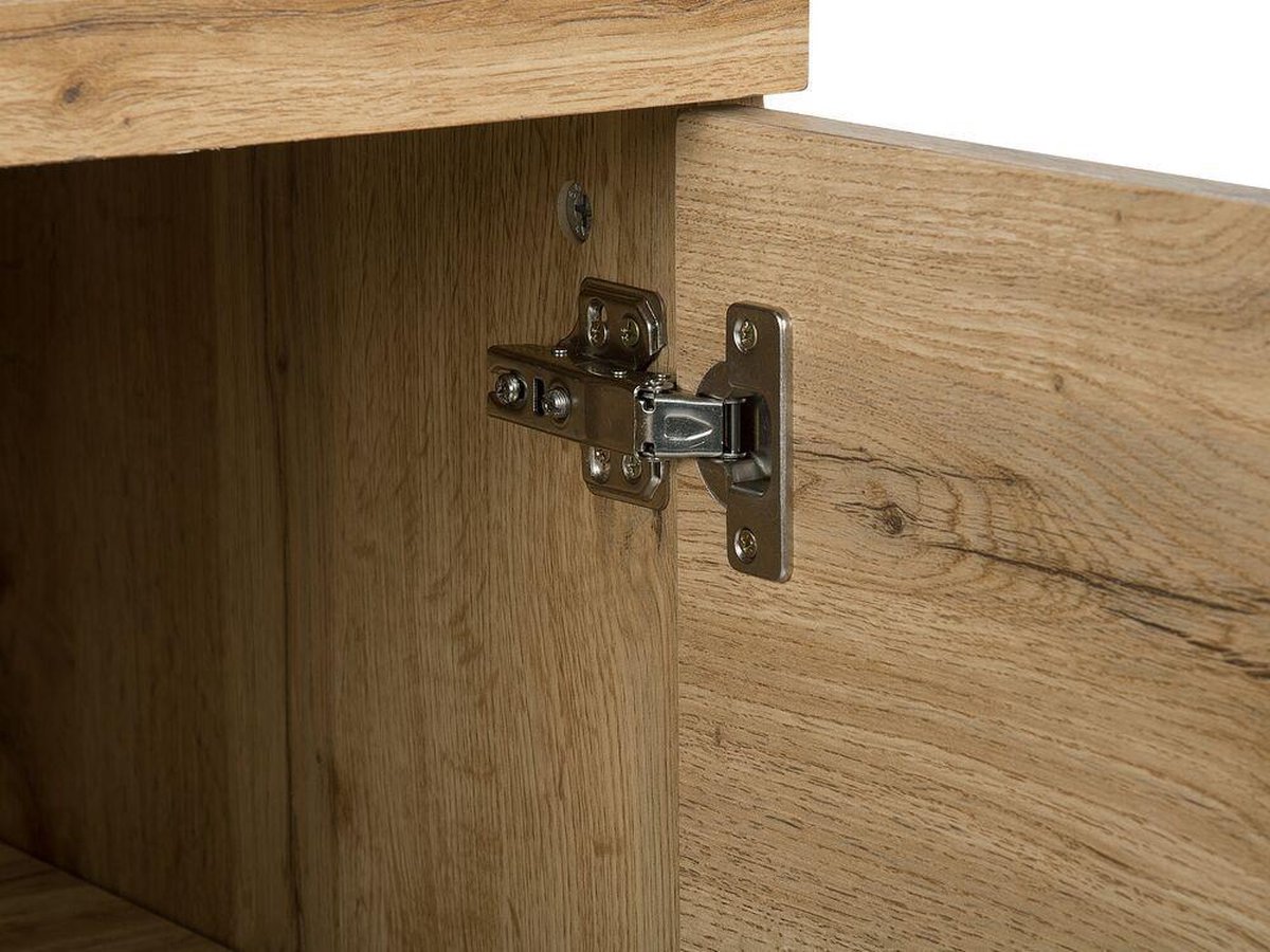 Beliani Timber Sideboard Mdf 42 X 140 Cm - Bruin