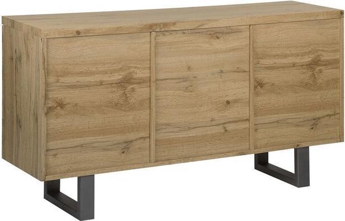 Beliani Timber Sideboard Mdf 42 X 140 Cm - Bruin