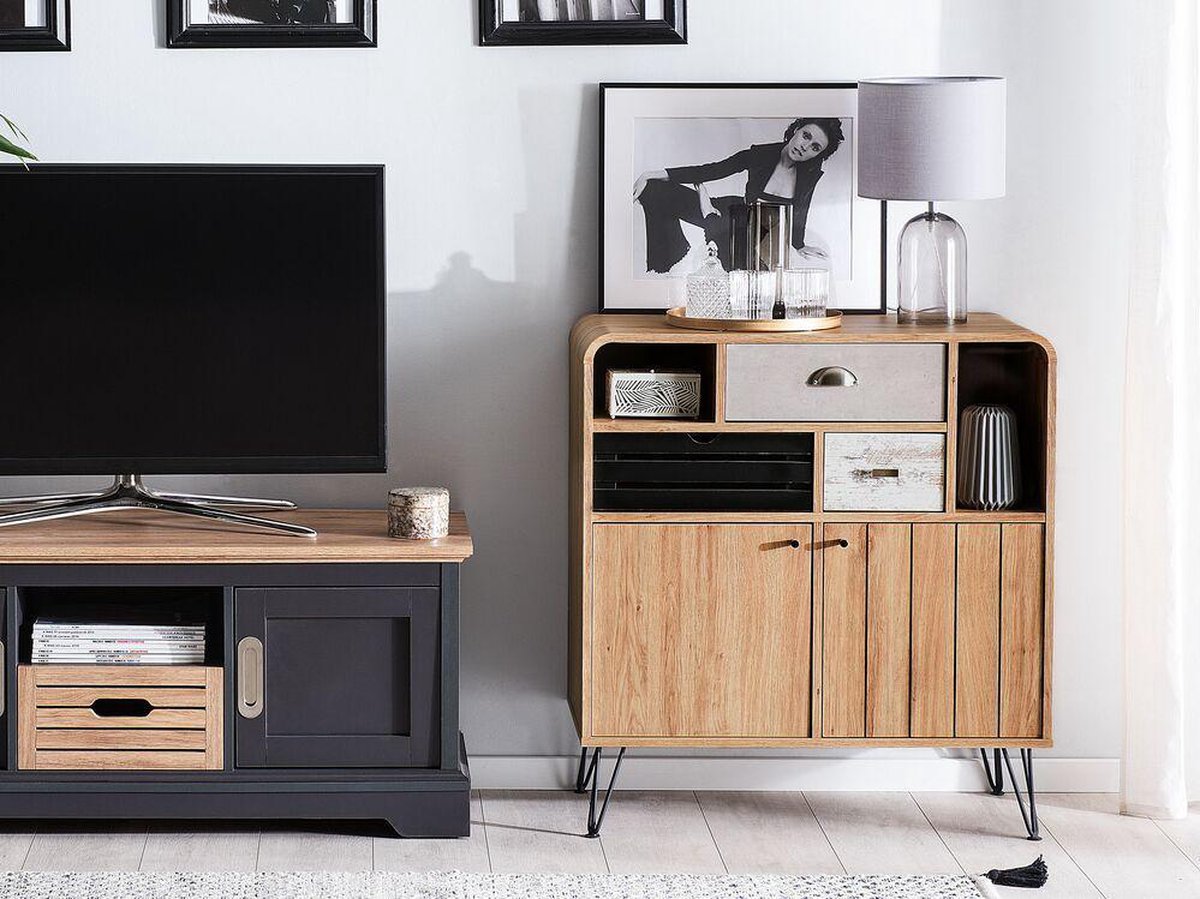 Beliani Kyle Sideboard Vezelplaat 40 X 80 Cm - Bruin