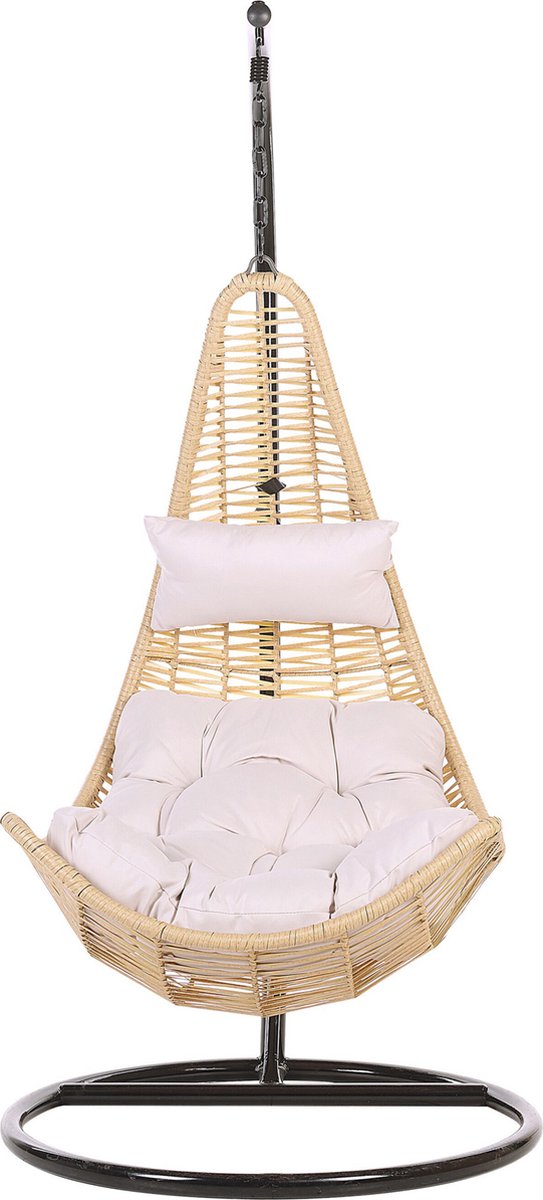 Beliani Atri Ii Hangstoel Pe Rotan 95 X 95 Cm - Beige