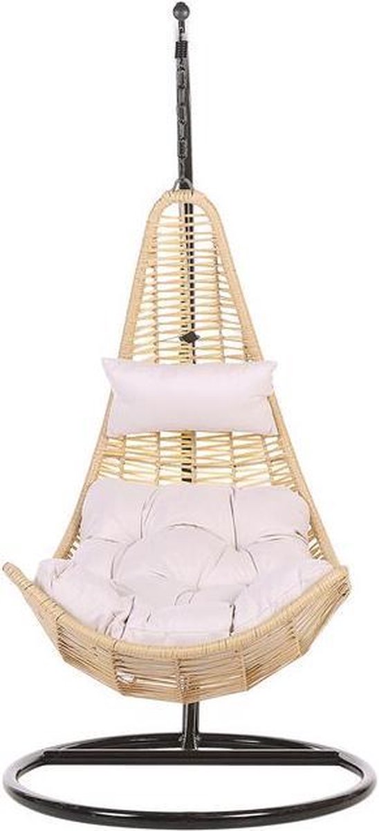Beliani Atri Ii Hangstoel Pe Rotan 95 X 95 Cm - Beige