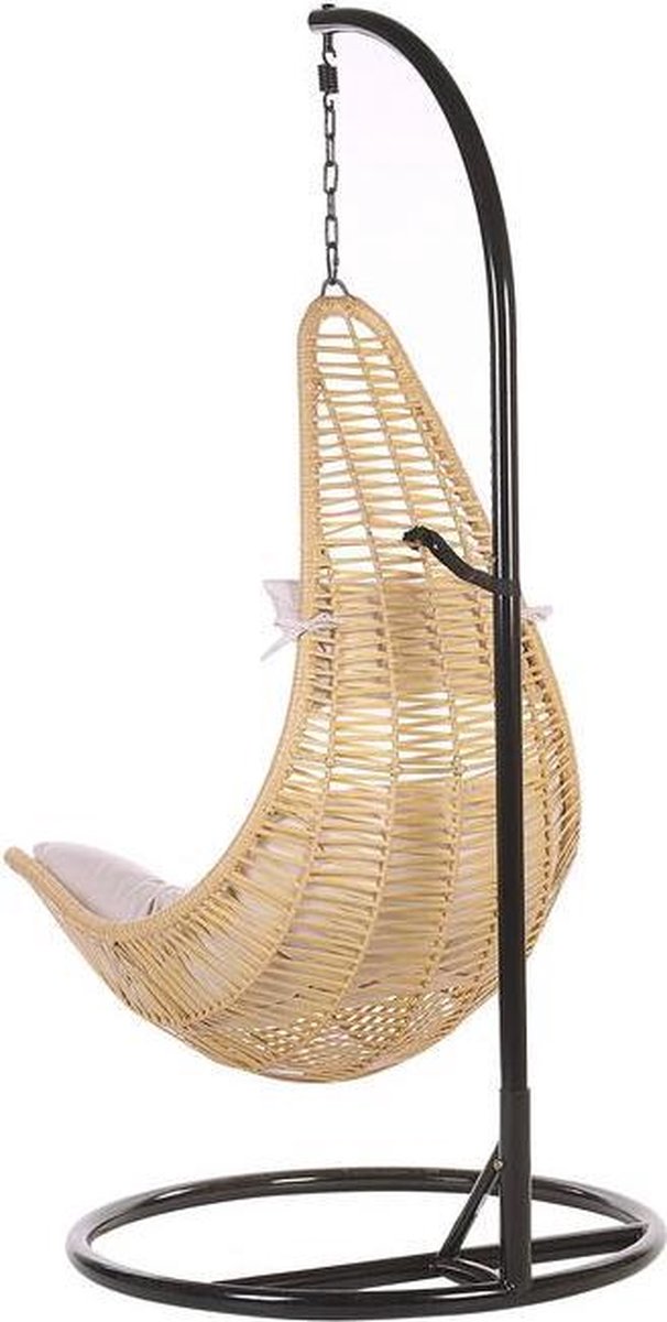 Beliani Atri Ii Hangstoel Pe Rotan 95 X 95 Cm - Beige