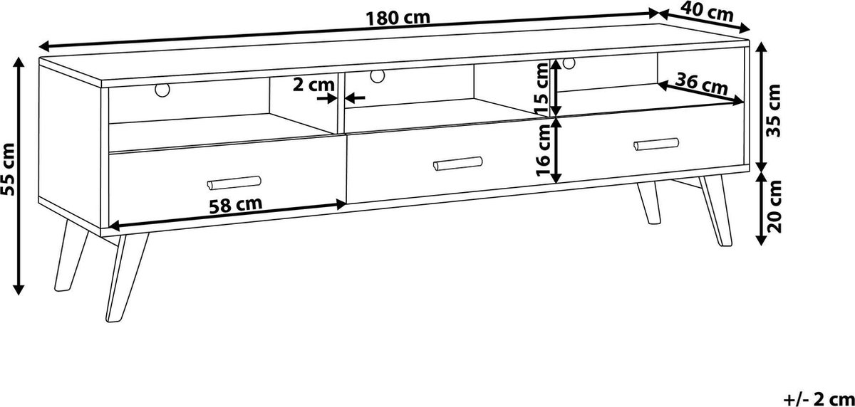 Beliani Liberty Sideboard Mdf 40 X 180 Cm