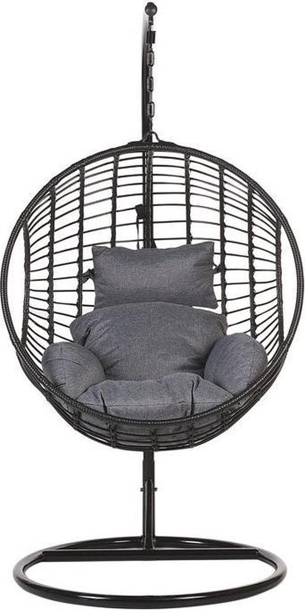 Beliani Aspio Hangstoel Pe Rotan 97 X 97 Cm - Zwart