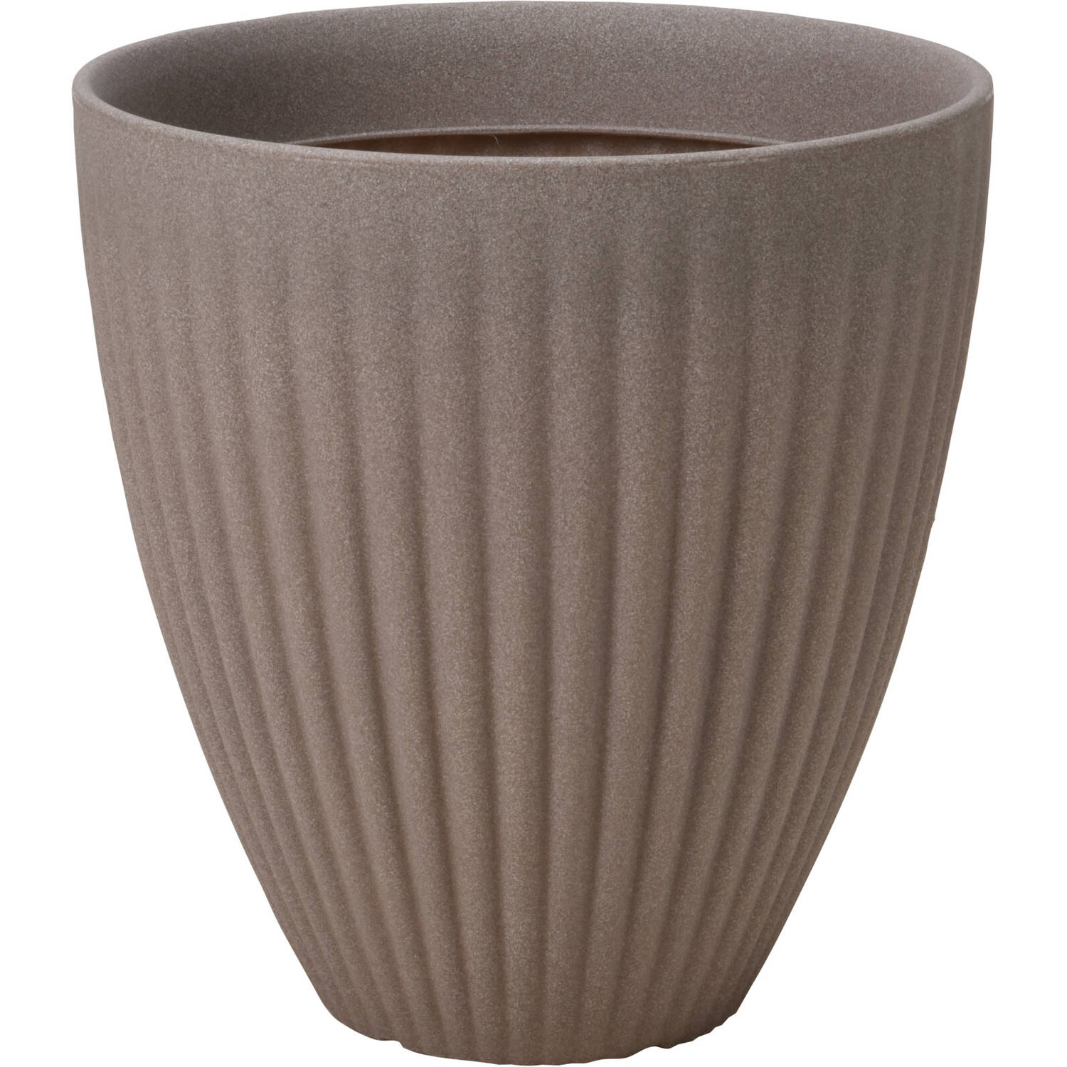 4Goodz Bloempot Rond Voor Buiten Rome Laag - 40x42 Cm - Taupe