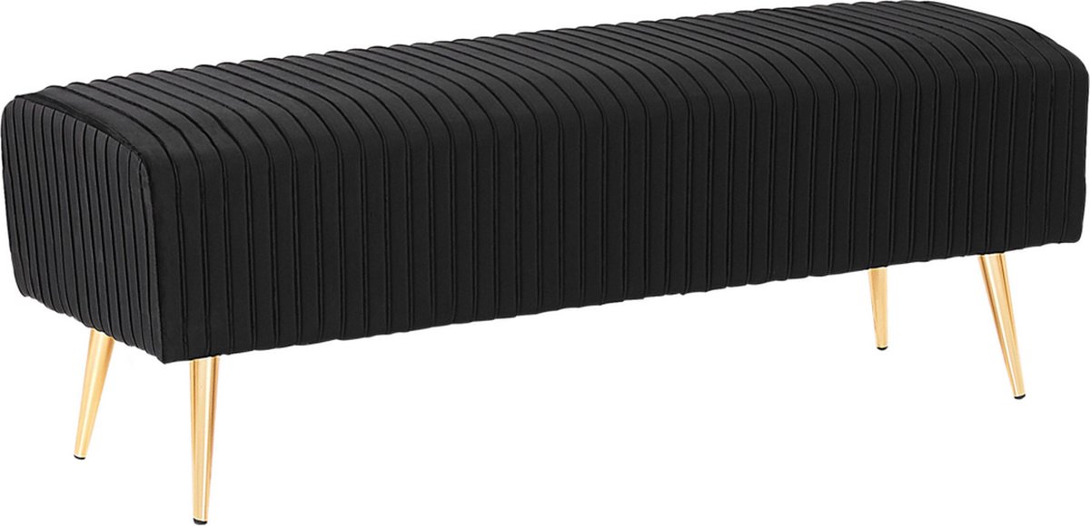 Beliani Paterson Voetenbank Fluweel 41 X 118 Cm - Negro