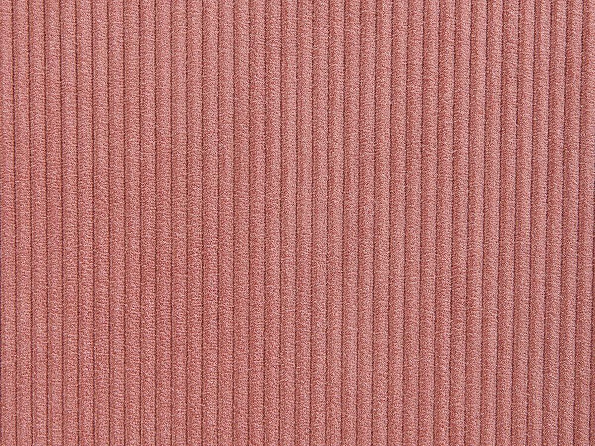 Beliani Lemvig Ottomaan Corduroy 83 X 83 Cm - Roze