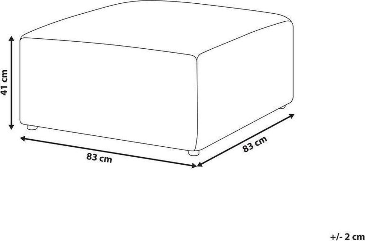 Beliani Lemvig Ottomaan Corduroy 83 X 83 Cm - Roze