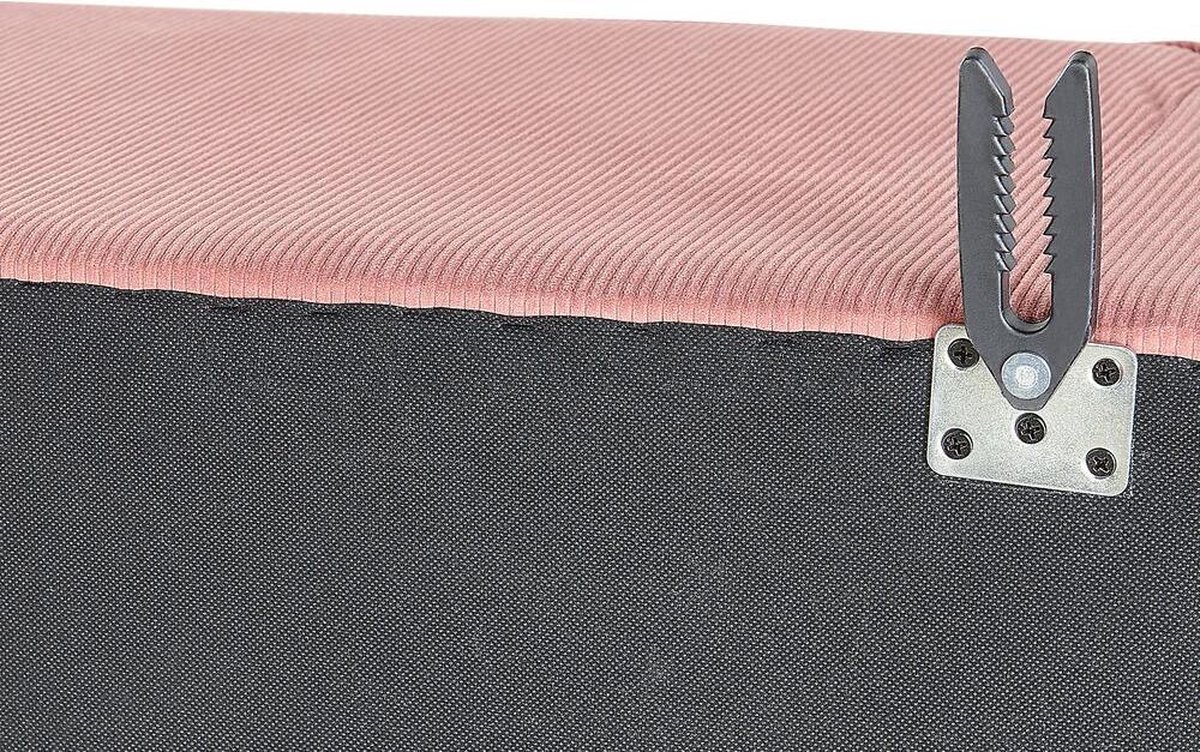 Beliani Lemvig Ottomaan Corduroy 83 X 83 Cm - Roze