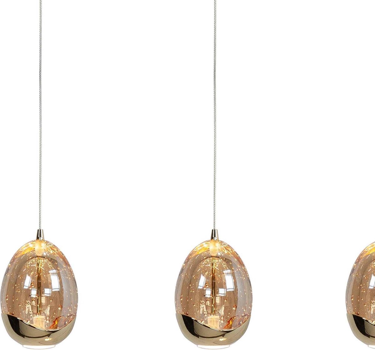 Highlight Hanglamp Golden Egg 5 Lichts L 108 Cm Amber- - Zwart