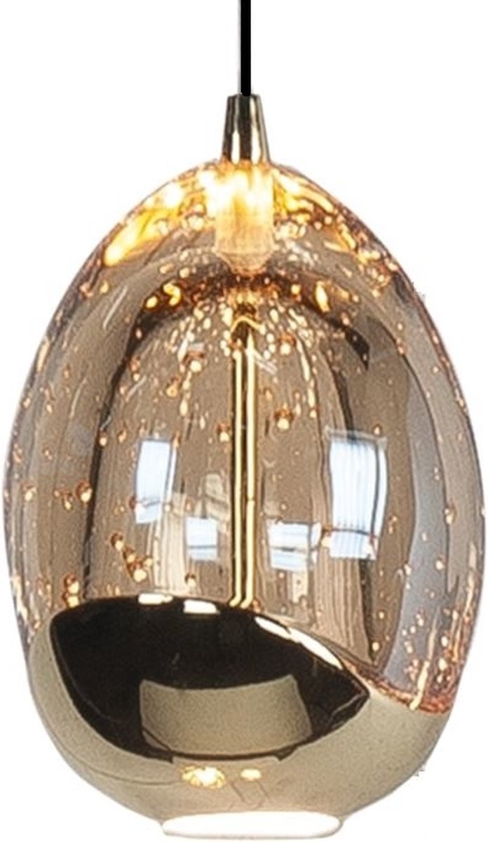 Highlight Hanglamp Golden Egg 5 Lichts L 108 Cm Amber- - Zwart