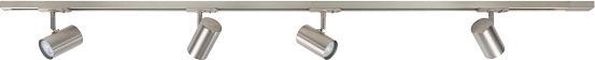 Highlight Railsysteem Trackline 150 Cm + 4 Cilinder Spots Mat Chroom - Silver