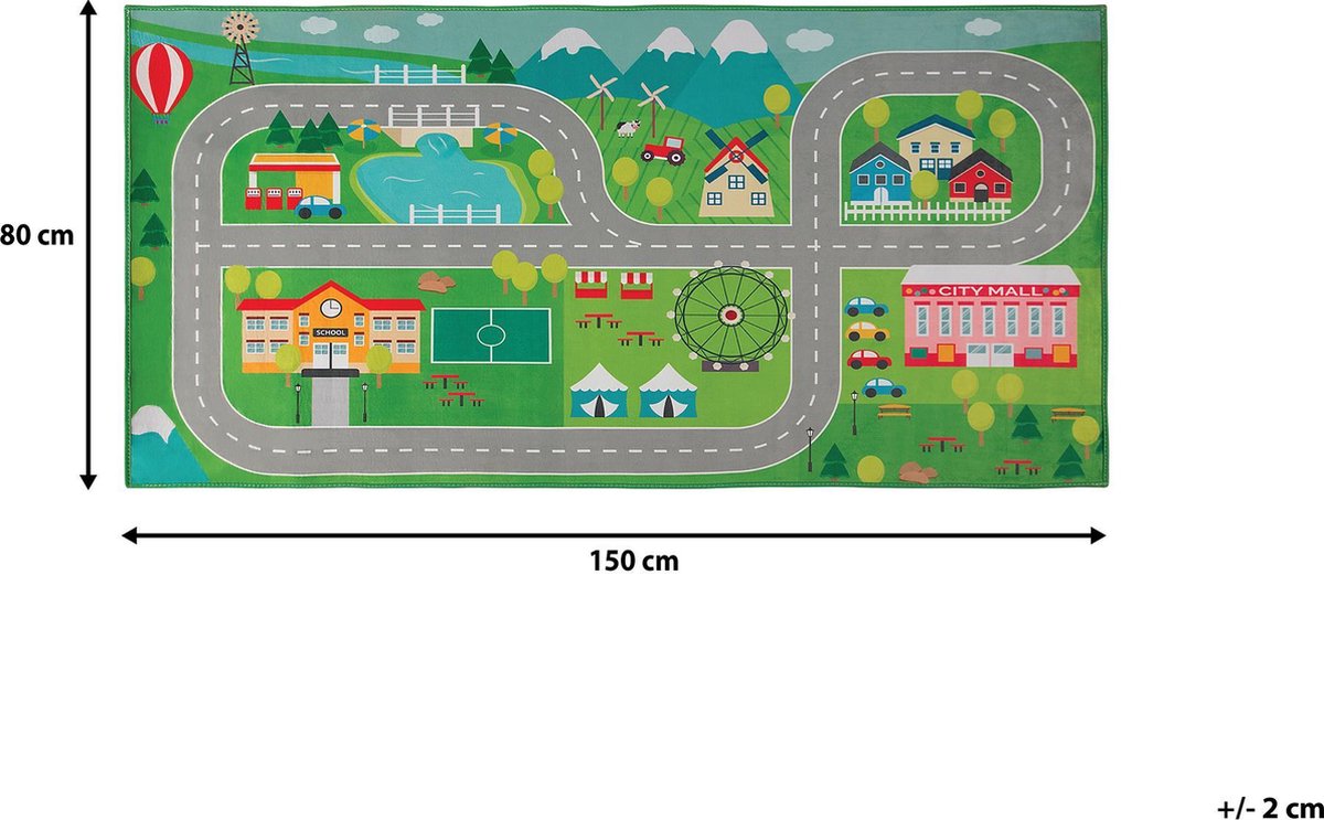 Beliani Seben Speelkleed Polyester 80 X 150 Cm - Groen