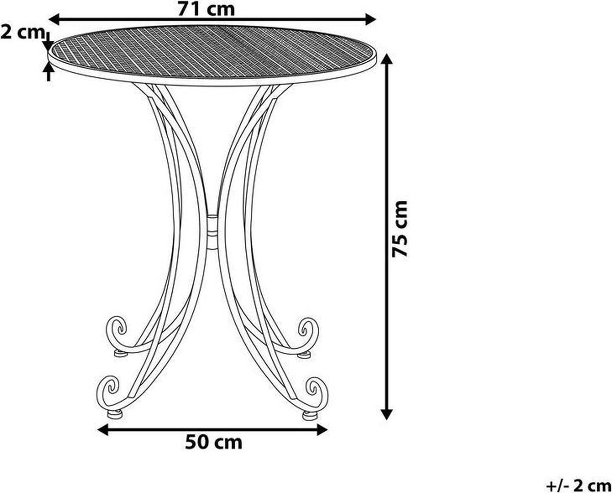 Beliani Cilento Balkontafel Metaal 71 X 71 Cm - Grijs