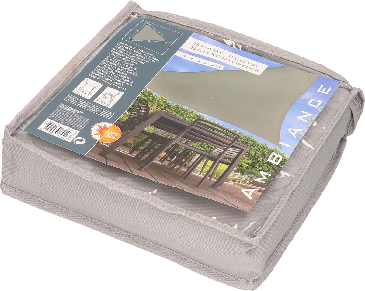 Schaduwdoek/zonnescherm Driehoek - 3 X 3 X 3 Meter - Schaduwdoeken - Zonnezeil - Zonnedoek - Zonwering - Grijs