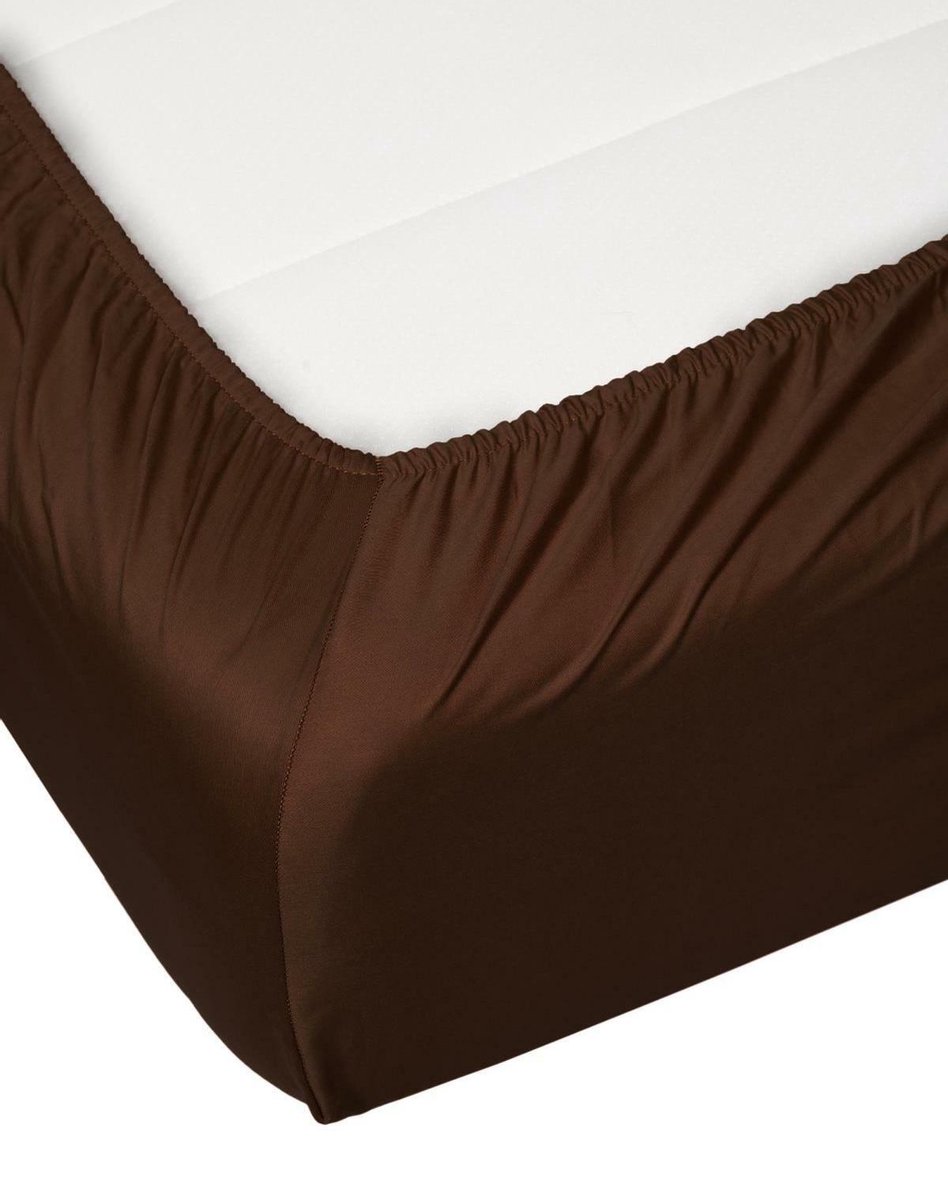 Essenza Hoeslaken Satijn Chocolate-1-persoons (90x210 Cm) - Bruin