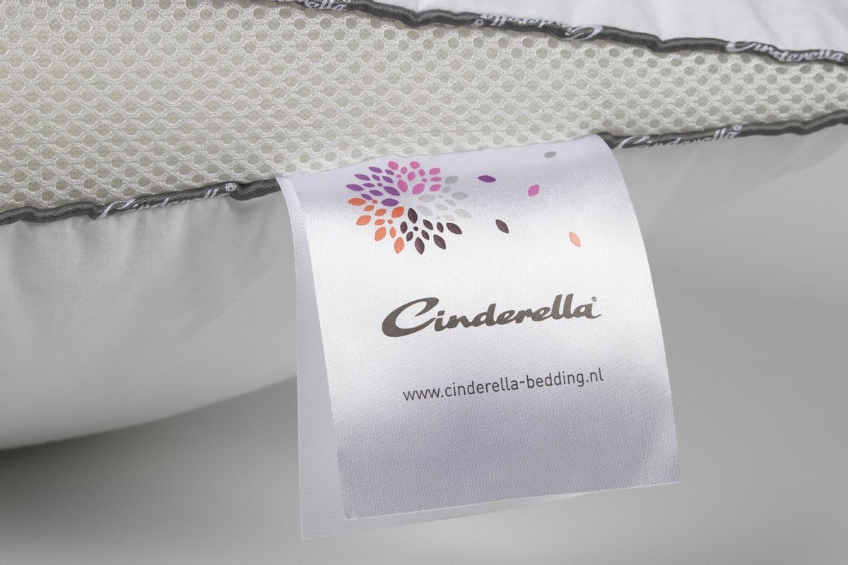 Cinderella Rondo Synthetisch Stevig Hoofdkussen - 50% Bamboe - 50% Thermosoft Holle Polyester Vezelbolletjes - - Wit