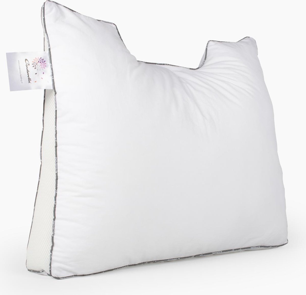 Cinderella Rondo Synthetisch Stevig Hoofdkussen - 50% Bamboe - 50% Thermosoft Holle Polyester Vezelbolletjes - - Wit