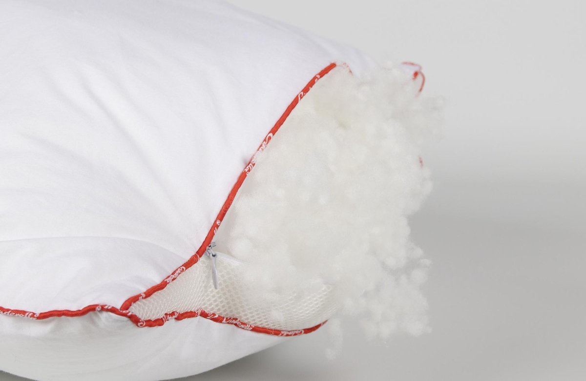 Cinderella Rondo Synthetisch Zacht Hoofdkussen - 100% Ecodown Holle Polyester Vezel - - Wit