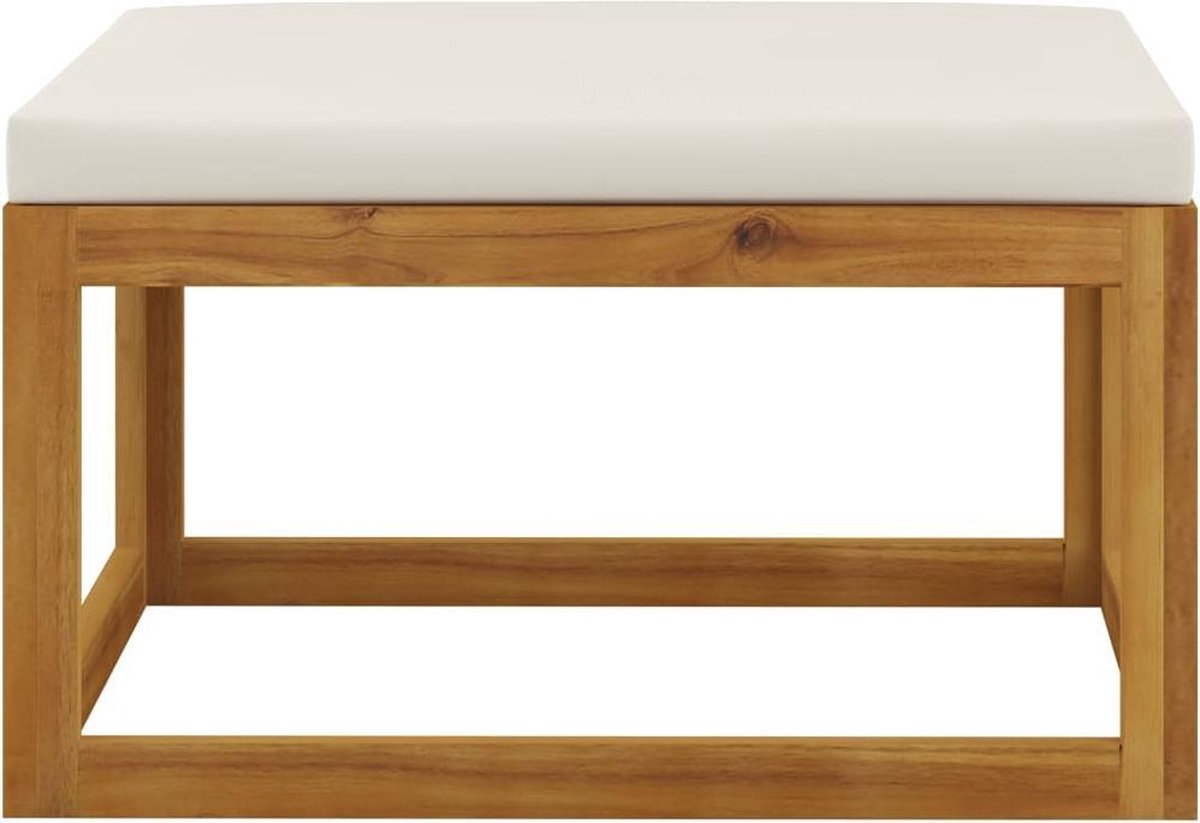 Vidaxl 3-delige Loungeset Met Crèmekleurige Kussens Massief Acaciahout - Bruin