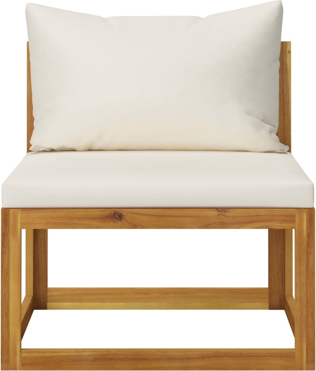 Vidaxl 5-delige Loungeset Met Kussens Massief Acaciahout Crème