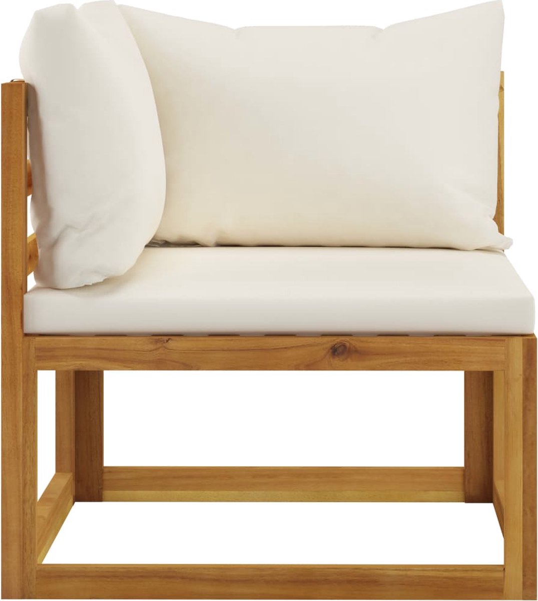 Vidaxl 5-delige Loungeset Met Kussens Massief Acaciahout Crème