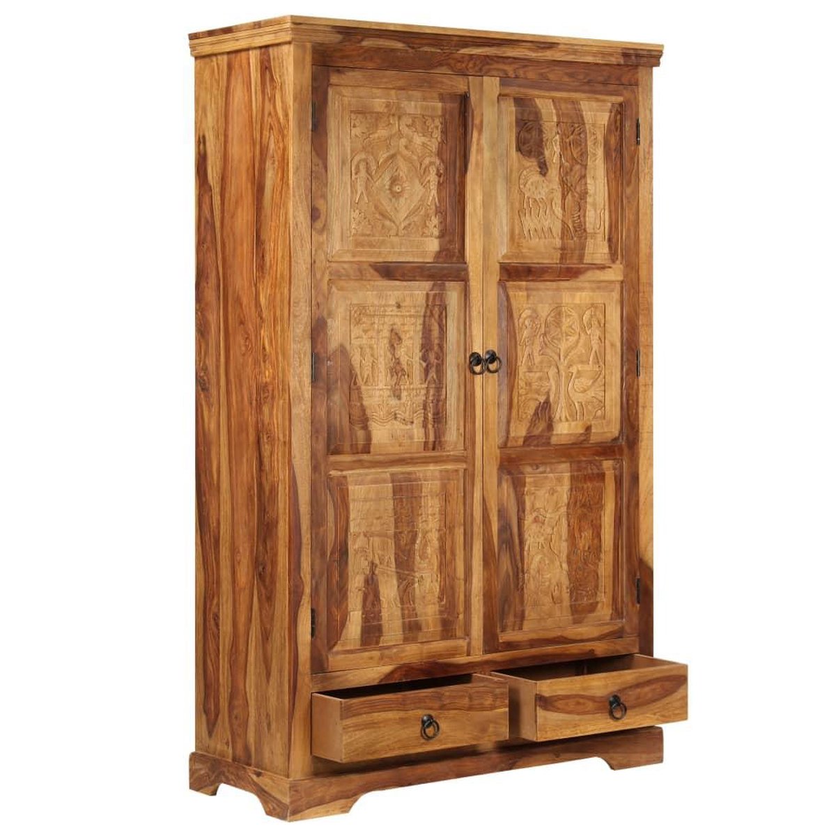 Vidaxl Dressoir 110x45x80 Cm Massief Sheeshamhout - Bruin