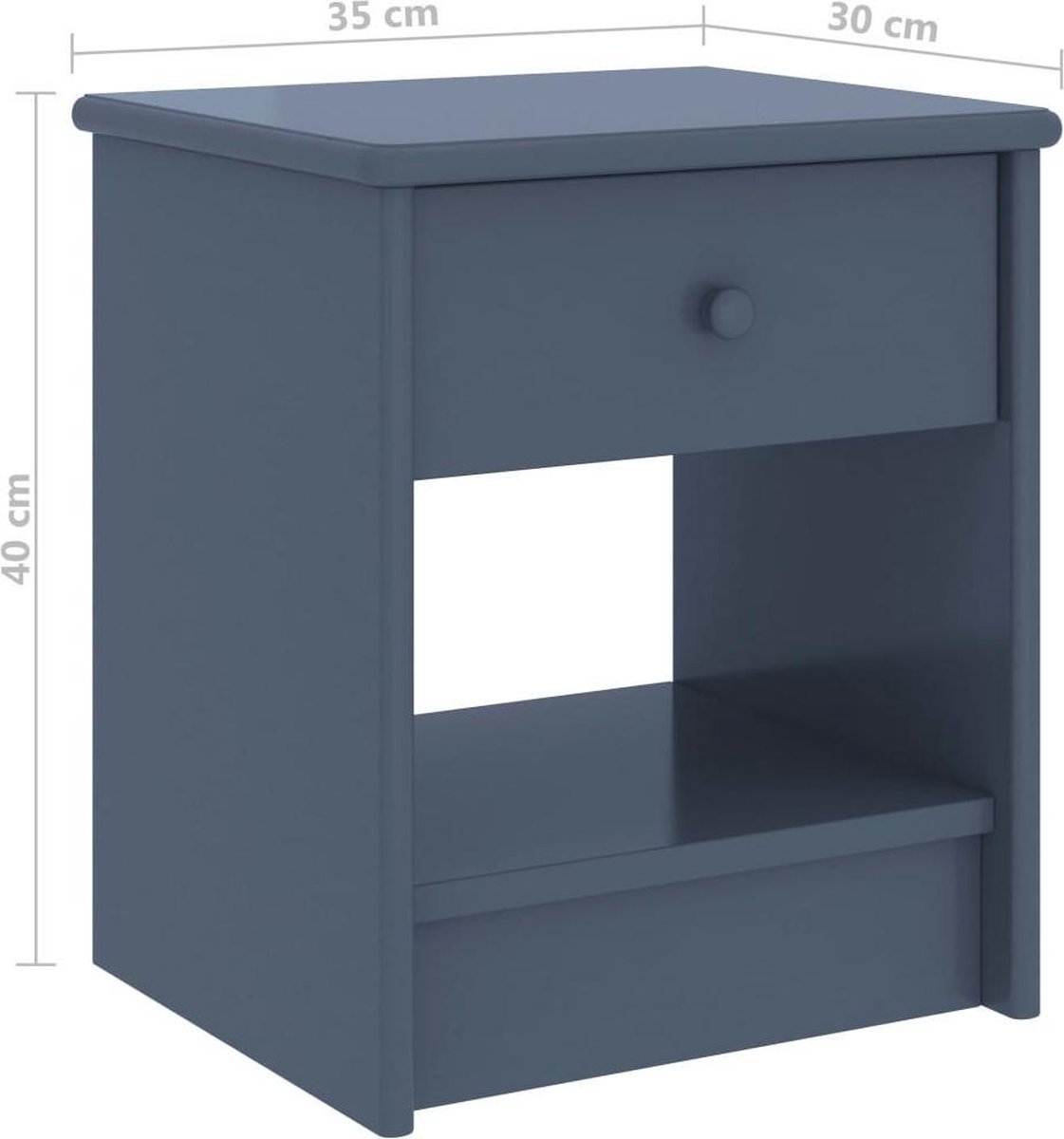 Vidaxl Nachtkastjes 2 St 35x30x40 Cm Massief Grenenhout Licht - Grijs