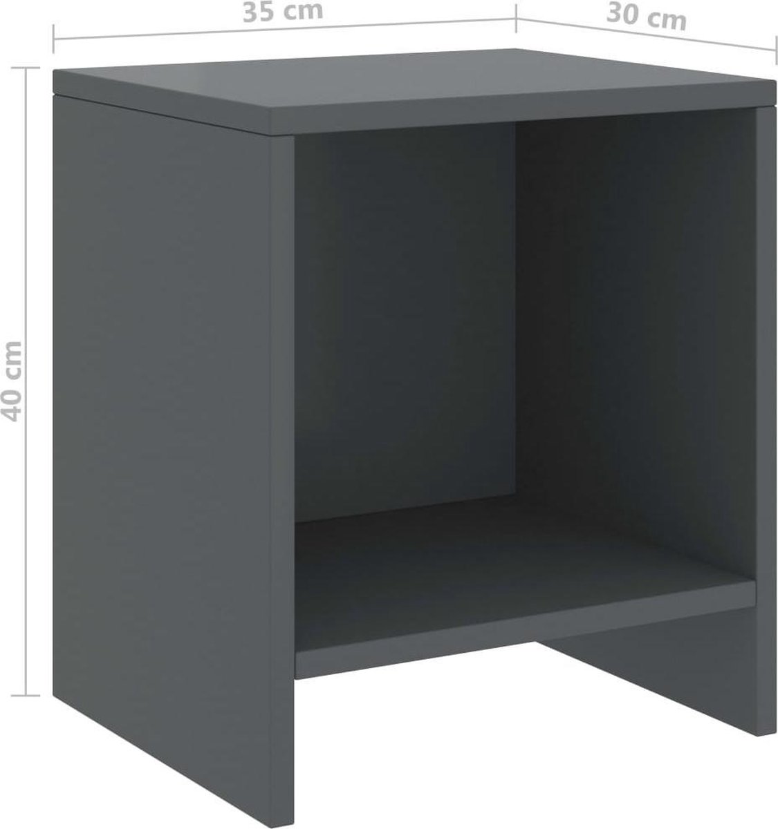 Vidaxl Nachtkastjes 2 St 35x30x40 Cm Massief Grenenhout Donker - Grijs