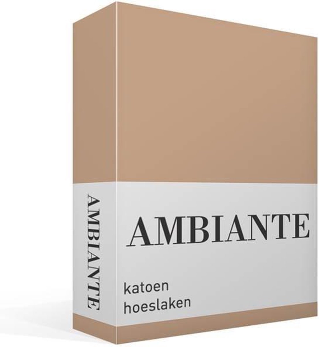 AMBIANTE Hoeslaken Katoen Khaki-lits-jumeaux (180x200 Cm) - Beige