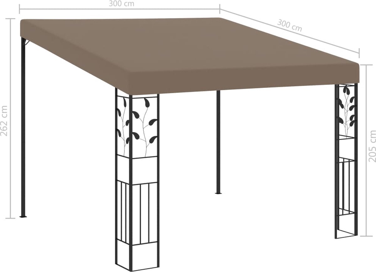 Vidaxl Wandprieel 3x3x2,5 M Taupe