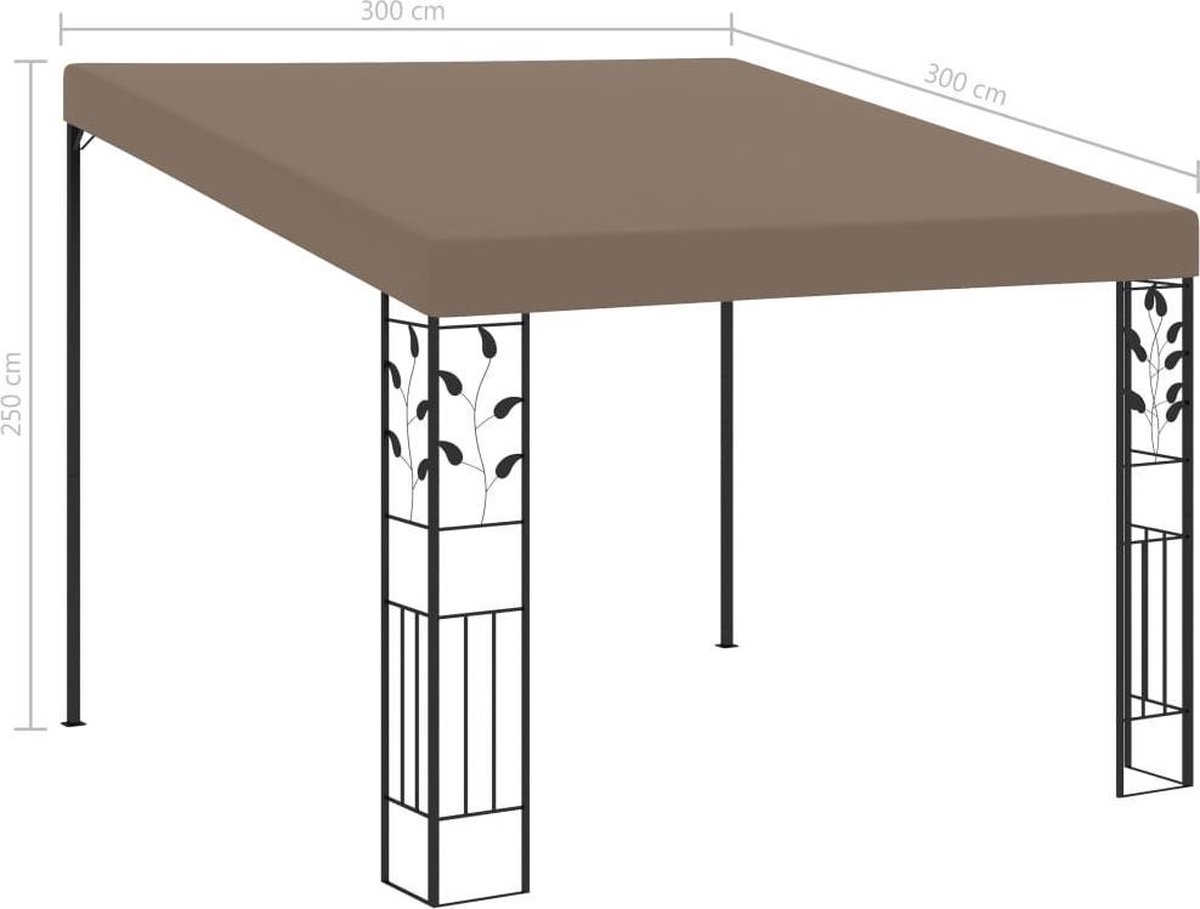 Vidaxl Wandprieel 3x3x2,5 M Taupe