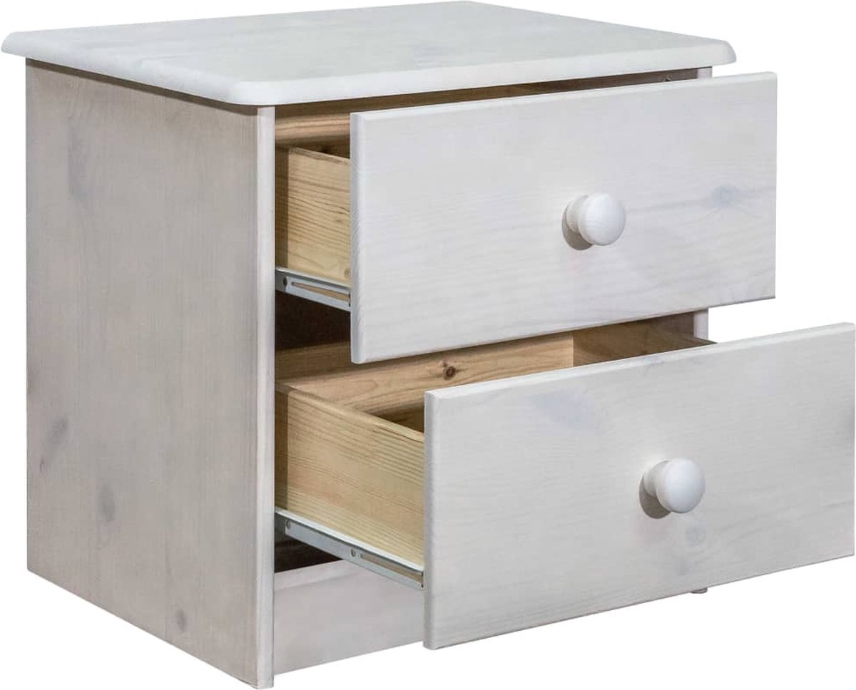 Vidaxl Nachtkastje 43x34x40 Cm Massief Grenenhout - Bruin