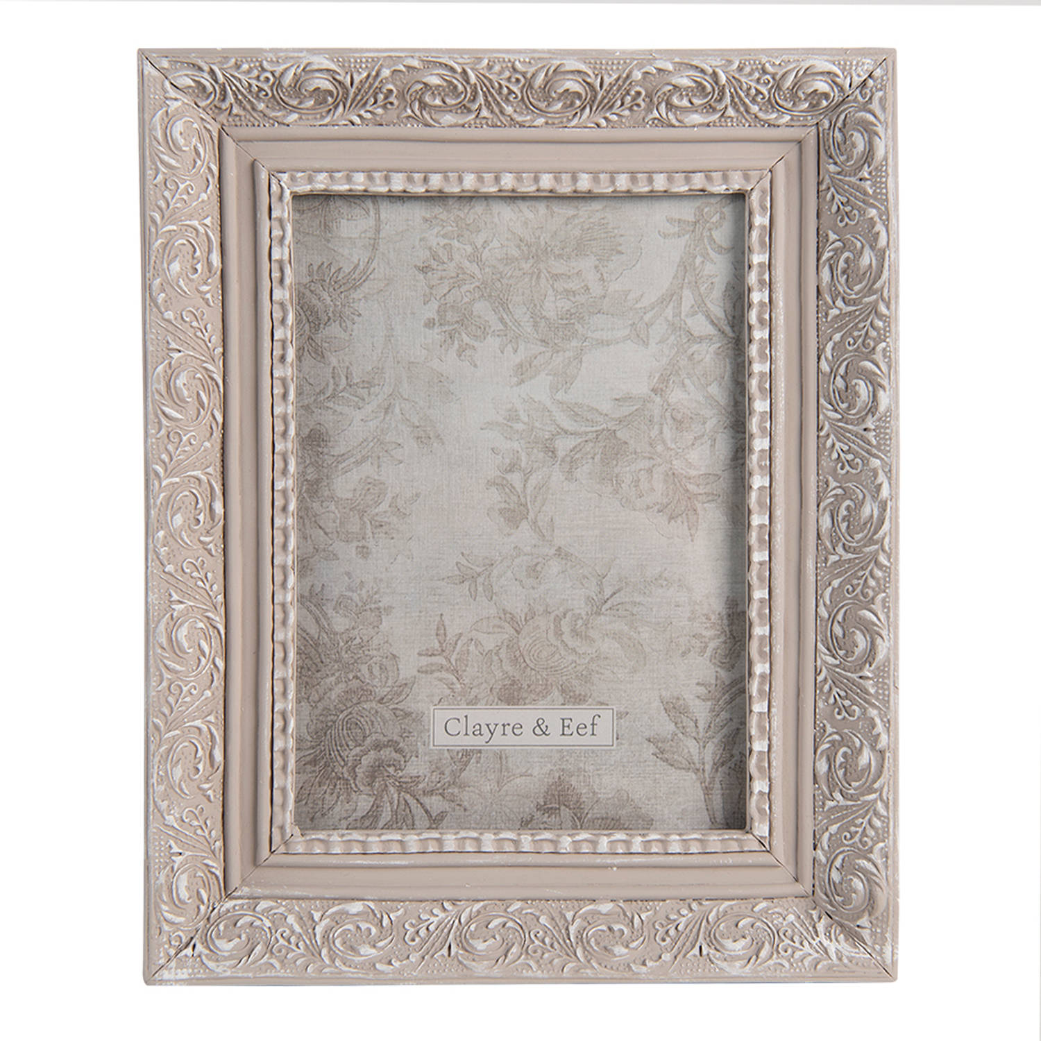Clayre & Eef Fotolijst 2f0807 19*2*24 Cm / 13*18 Cm - Kunststof - Grijs