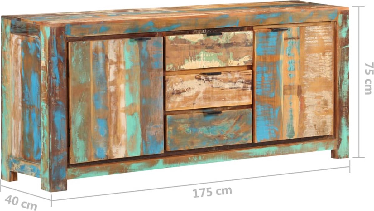 Vidaxl Dressoir 175x40x75 Cm Massief Gerecycled Hout - Bruin