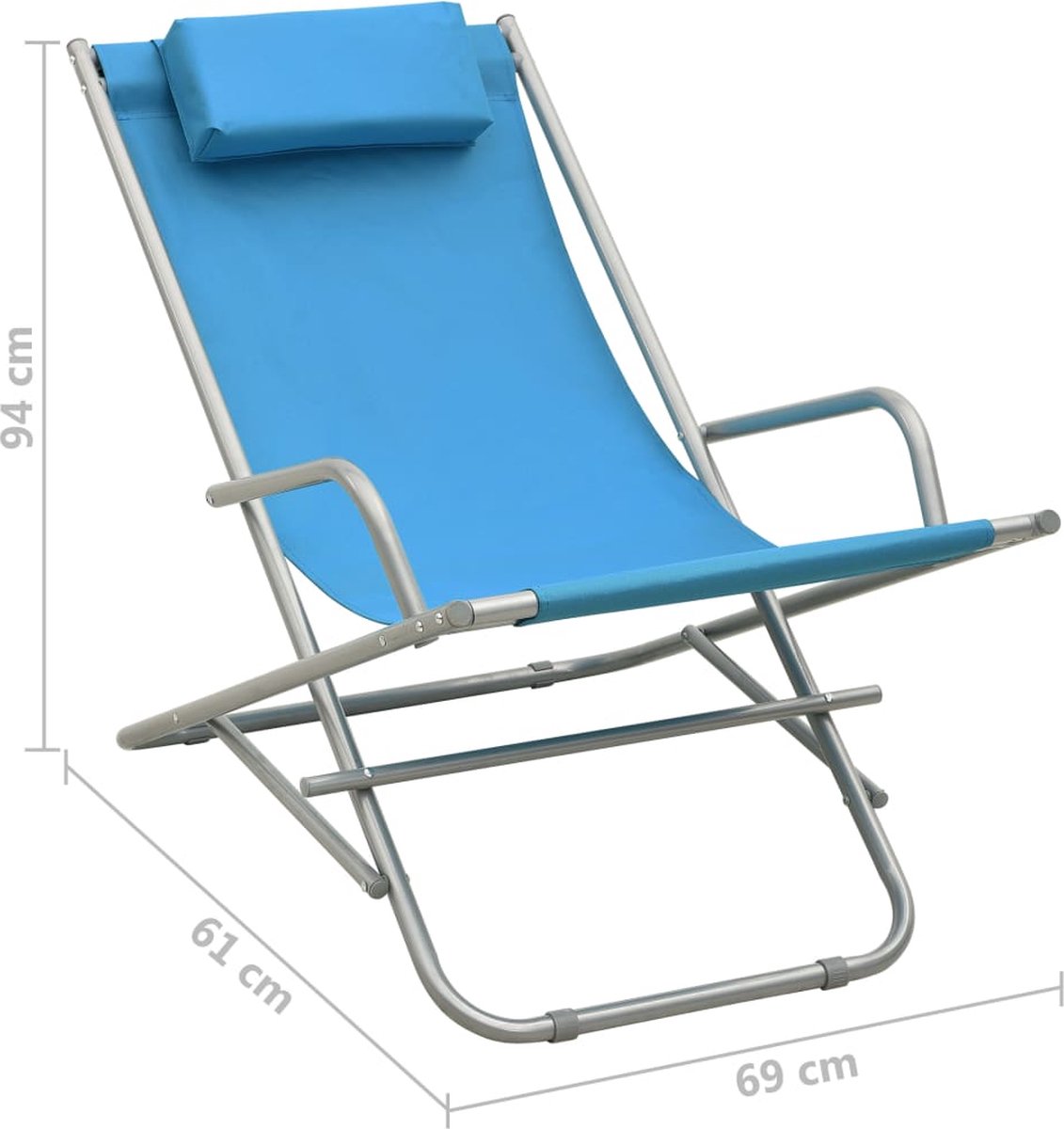 Vidaxl Klapstoelen 2 St Staal - Blauw