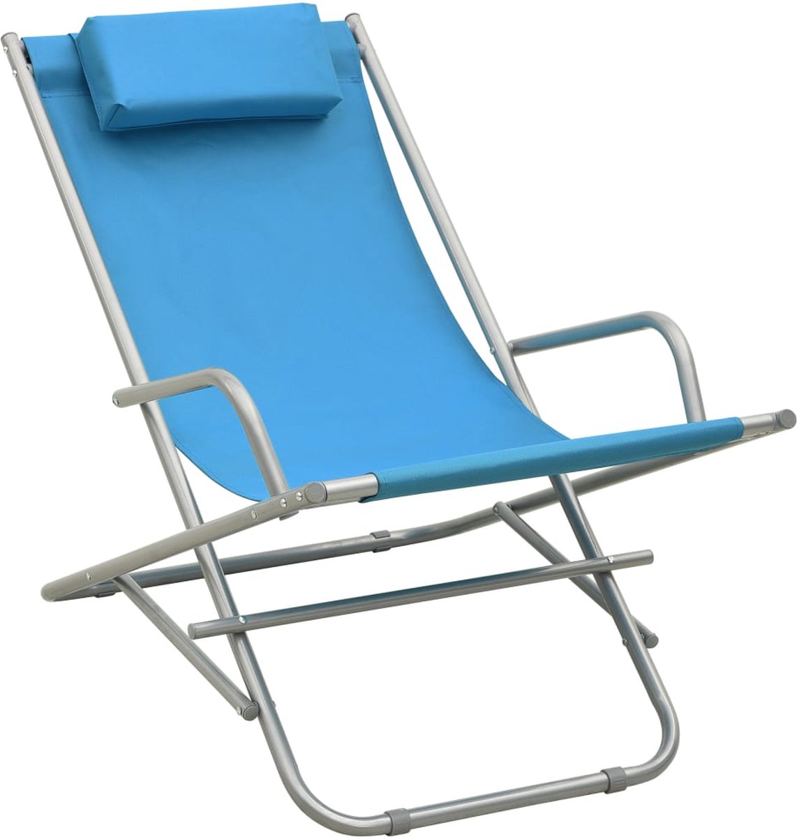 Vidaxl Klapstoelen 2 St Staal - Blauw