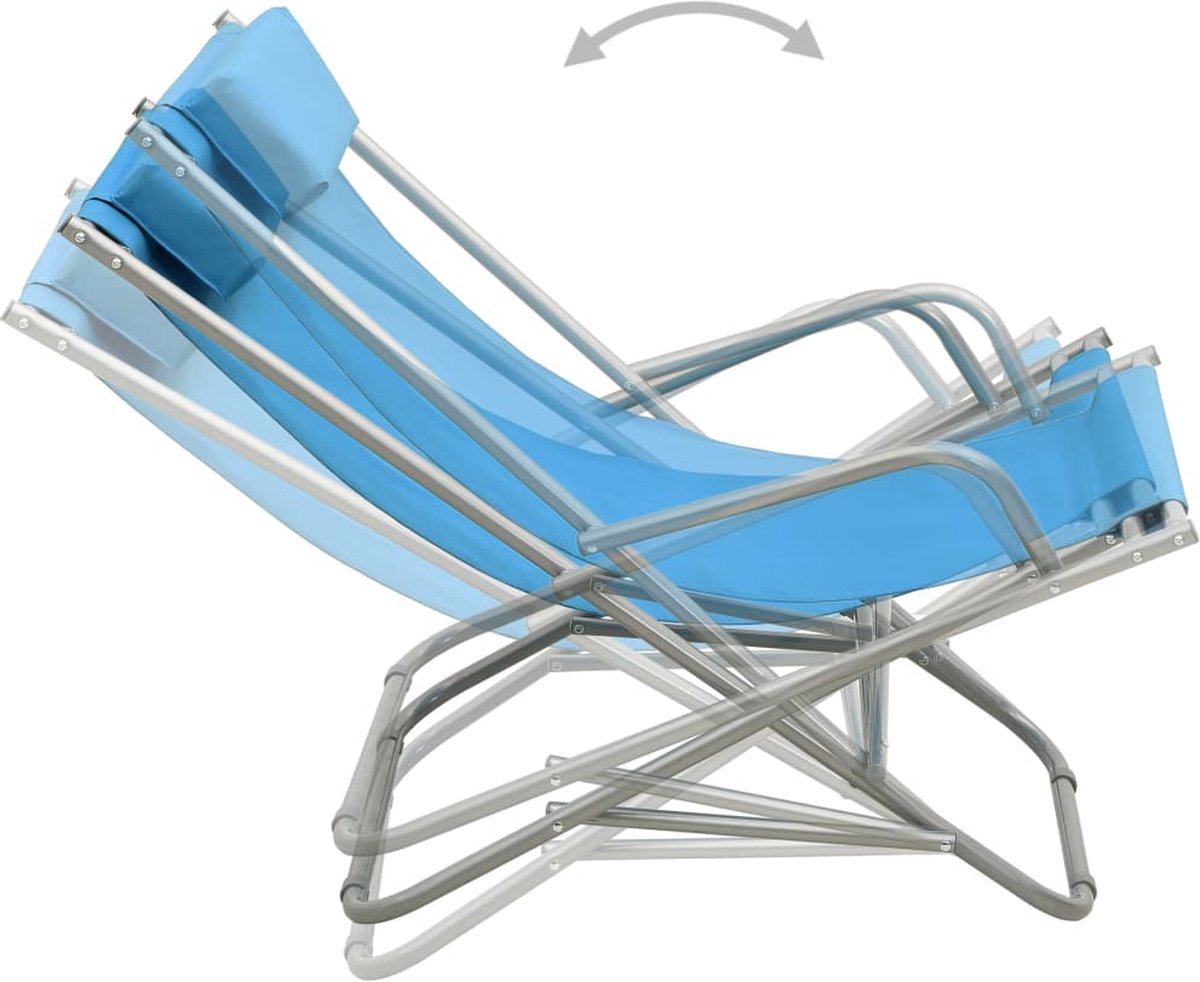 Vidaxl Klapstoelen 2 St Staal - Blauw