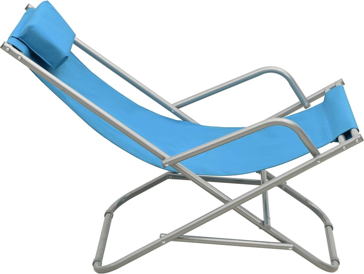 Vidaxl Klapstoelen 2 St Staal - Blauw