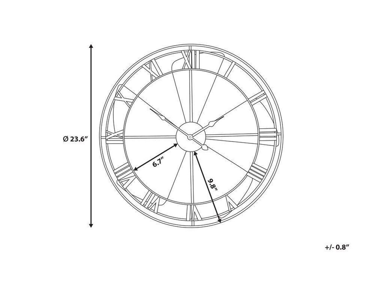 Beliani Wikon Wandklok Ijzer 60 X 60 Cm