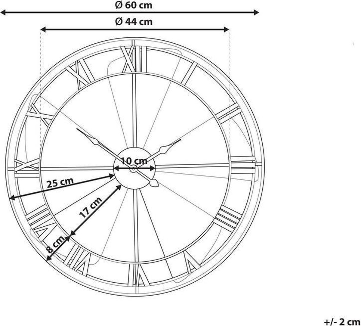 Beliani Wikon Wandklok Ijzer 60 X 60 Cm