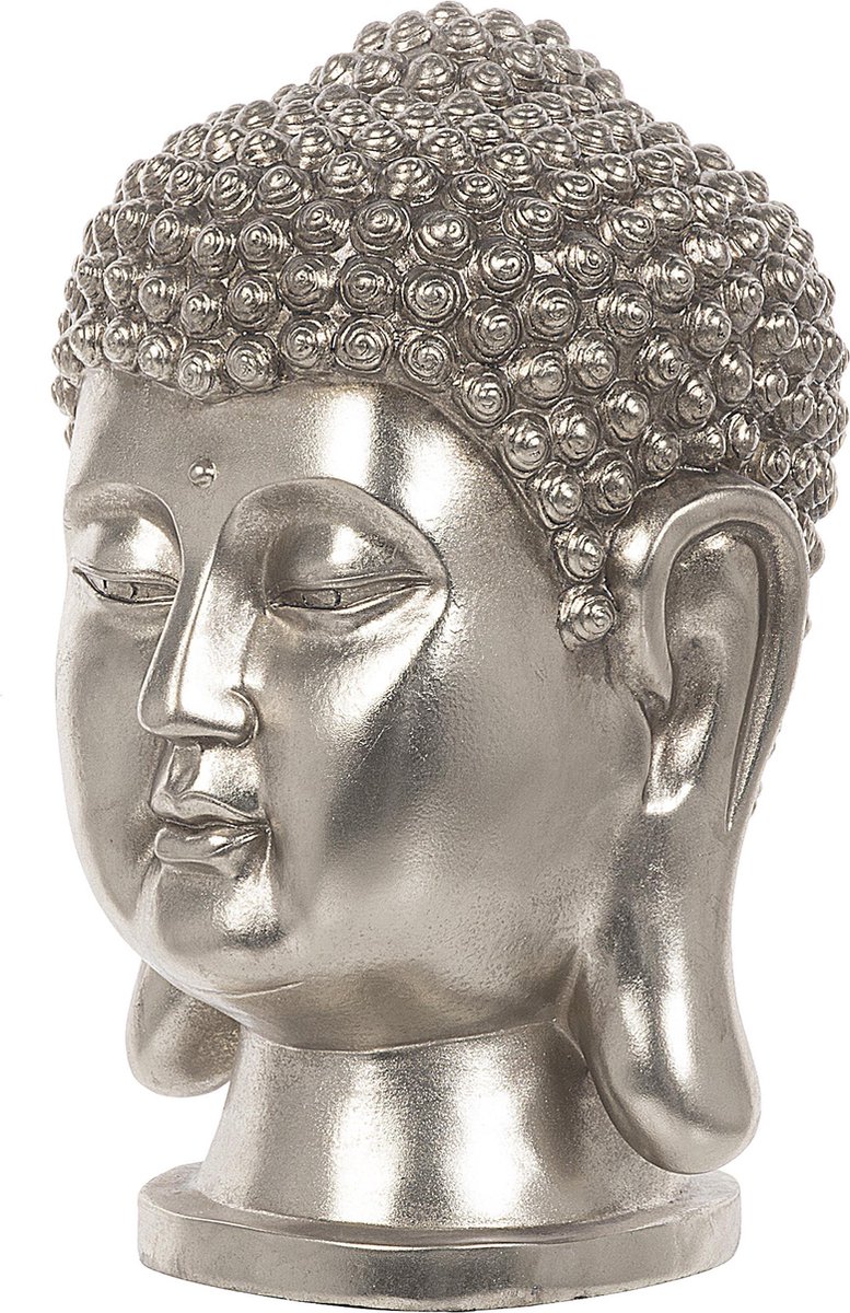 Beliani Buddha Decofiguur Polyresin 24 X 24 Cm - Silver