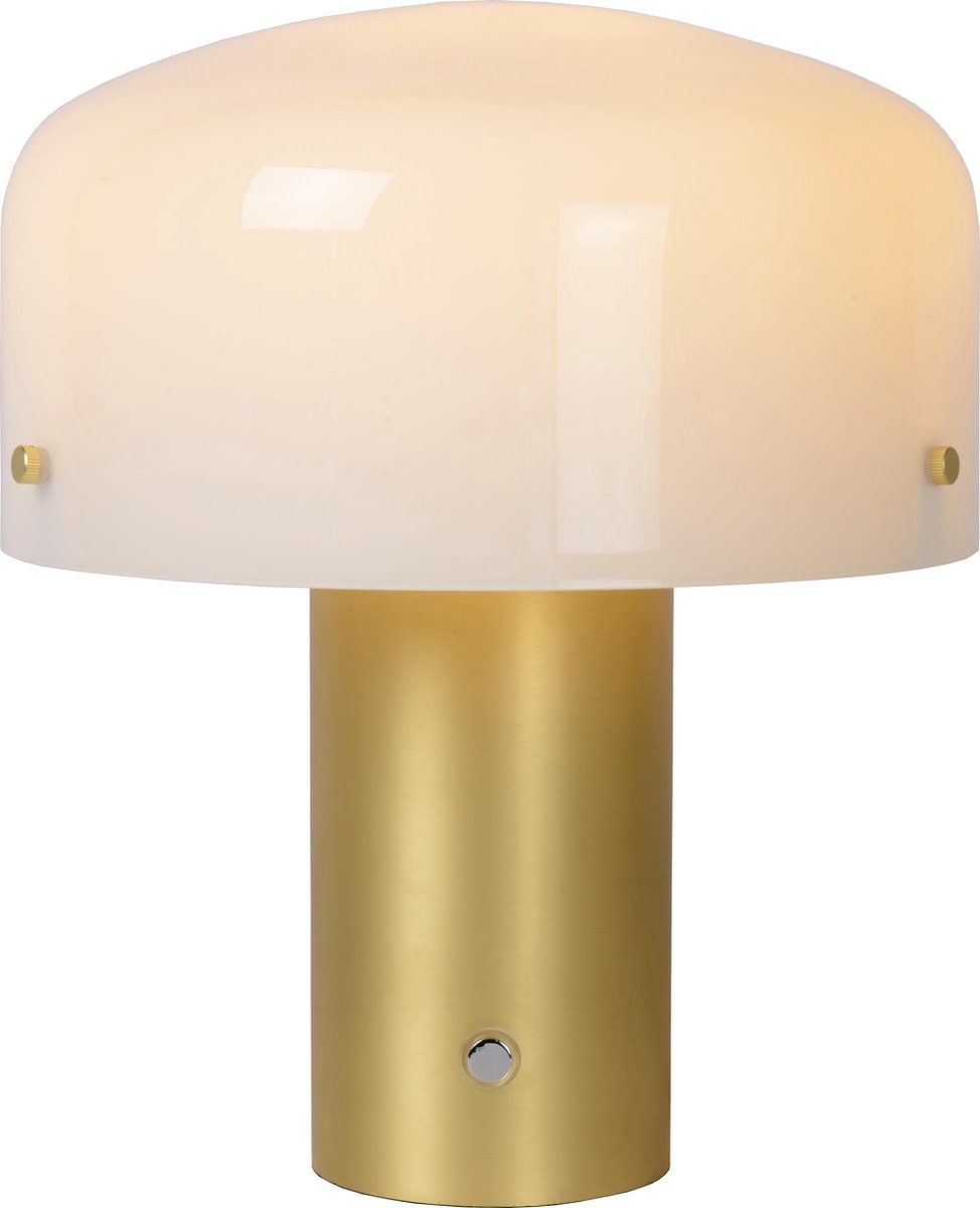 Lucide Timon Tafellamp E27/25w 35cm Matt/opaal - Goud
