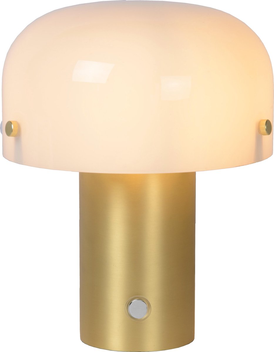 Lucide Timon Tafellamp E14/25w 21cm Matt/opaal - Goud