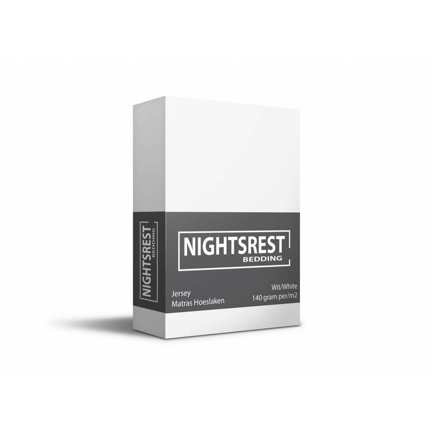 Nightsrest Jersey Hoeslaken - Maat: 1-persoons (80/90x200cm) - Wit