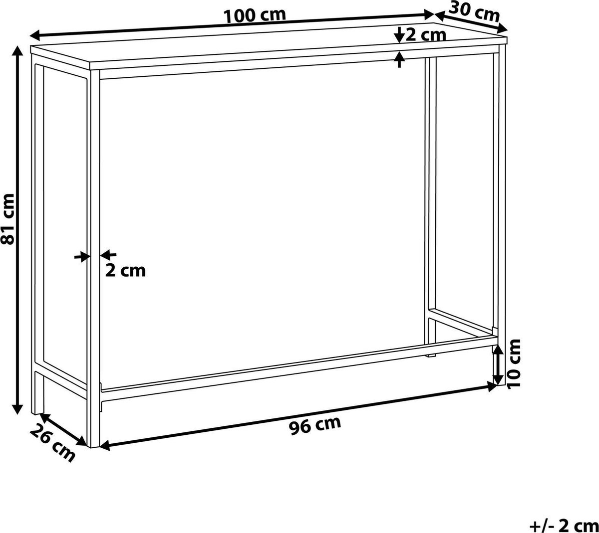 Beliani Tulia Kaptafel Mdf 30 X 100 Cm - Bruin