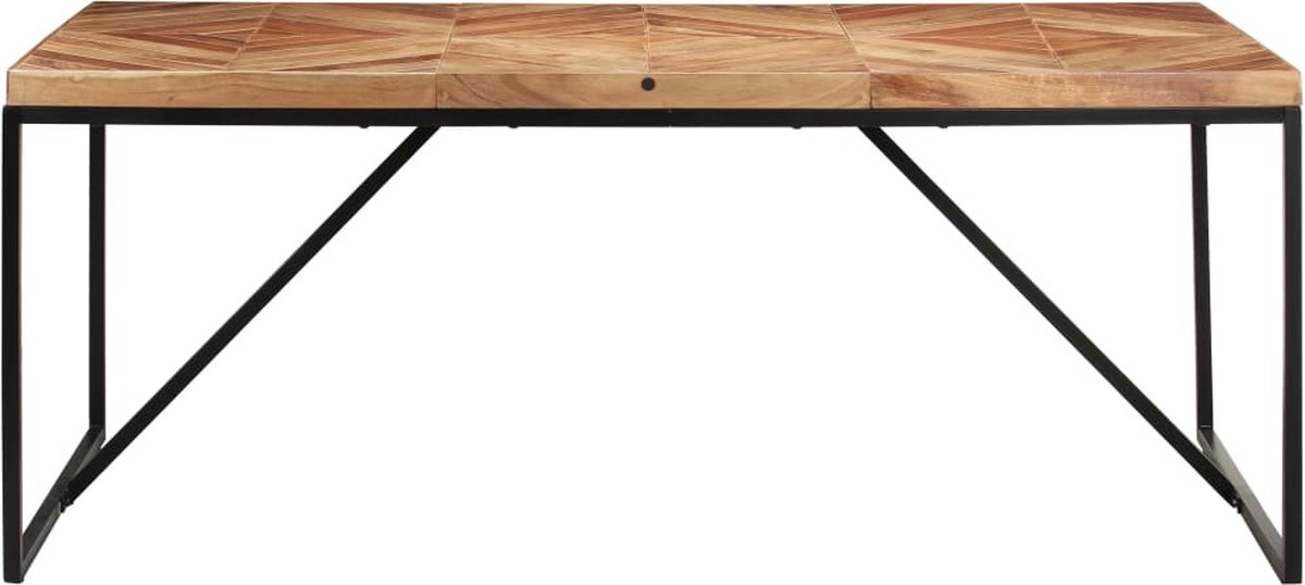 Vidaxl Eettafel 180x90x76 Cm Massief Acaciahout En Mangohout - Zwart