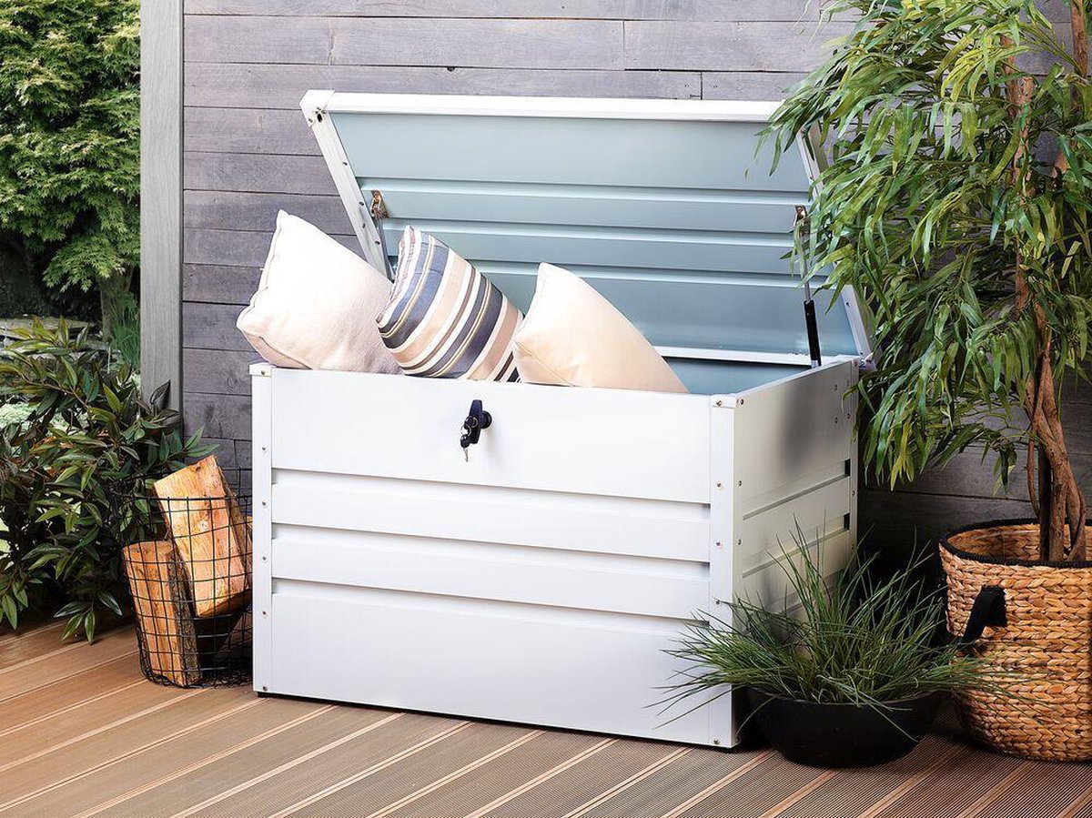 Beliani Cebrosa Kussenbox Staal 62 X 100 Cm - Grijs